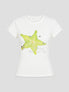 None Unit Neon Star Piercing Fitted Tee in white product front view