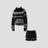 None Unit Ribbon Fairisle Knit Set in black product front view