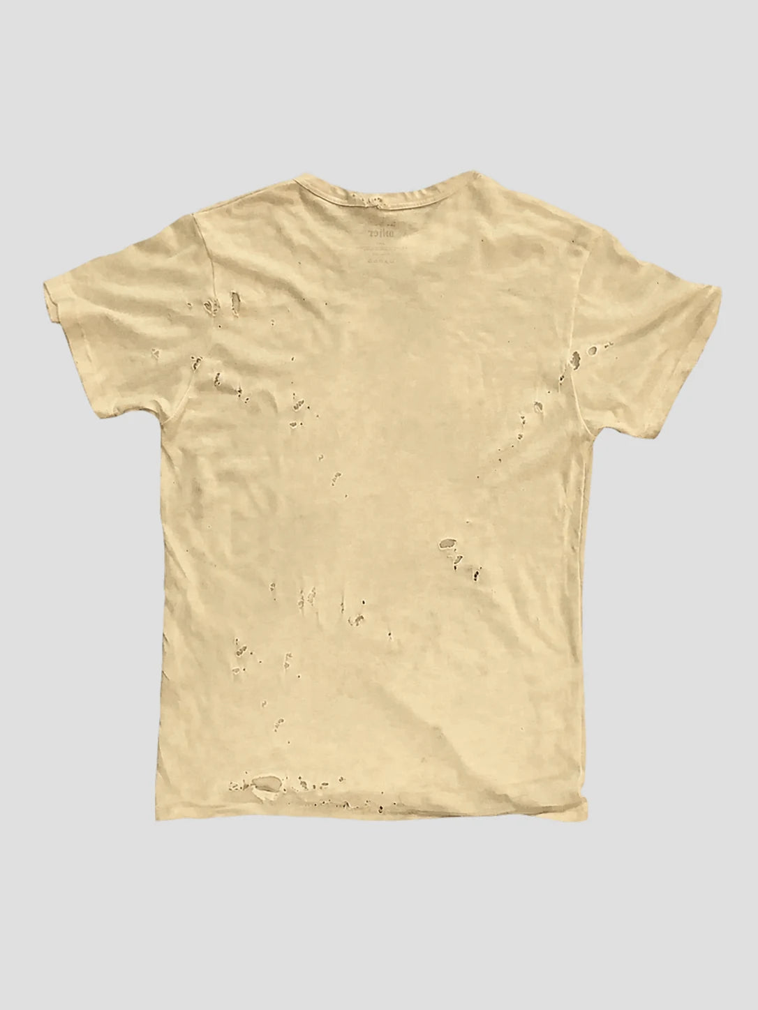 None Unit Ripped Washed Essential Tee in cream alternate product back view