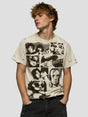 None Unit Rock Collage Distressed Graphic Tee in vintage white male model front view