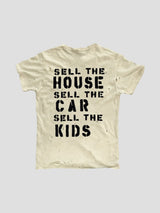 None Unit Rock Collage Distressed Graphic Tee in vintage white product back view