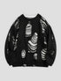 None Unit Rupture Knit Oversized Sweater in black product front view