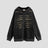 None Unit Skeleton Cutout Washed Hoodie in washed black product front view