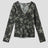 None Unit Star Camo V-neck Hooded Top in green product front view