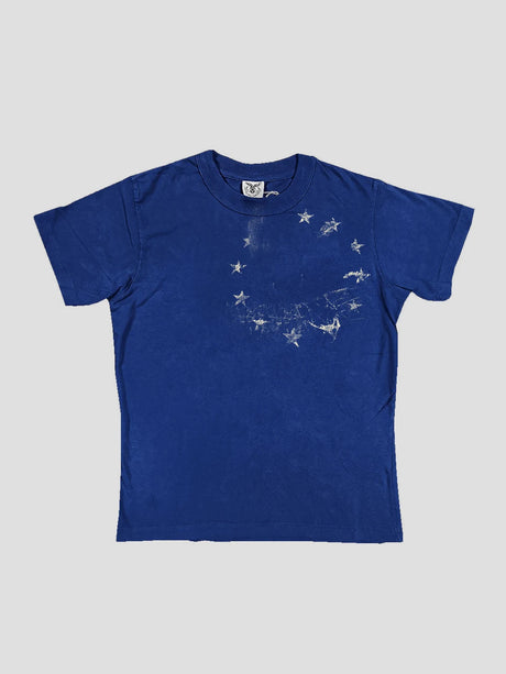 None Unit Star Relic Washed Graphic Tee in deep blue product front view