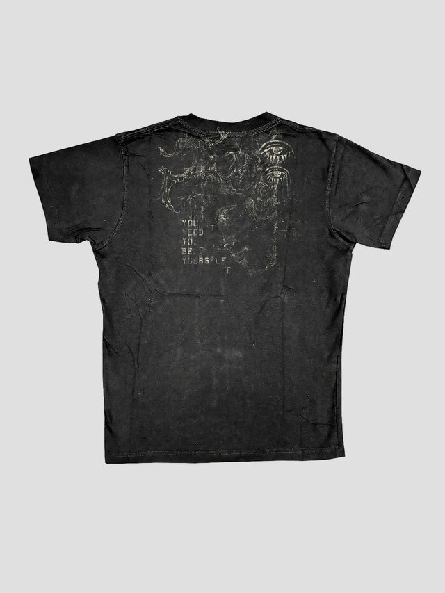 None Unit Star Relic Washed Graphic Tee in washed black product back view