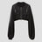 None Unit Star Zip Cropped Bomber Jacket in black product front view