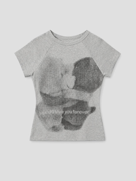 None Unit Static Portrait Raglan Tee in heather gray product front view