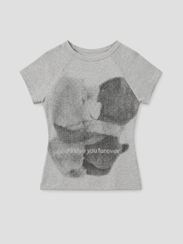 None Unit Static Portrait Raglan Tee in heather gray product front view
