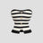 None Unit Stripe Button Tube Knit Top in black and ivory product front view