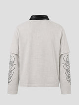 None Unit Thorn Verse Layered Polo in apricot product back view