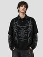 None Unit Thorn Verse Layered Polo in black male model front view