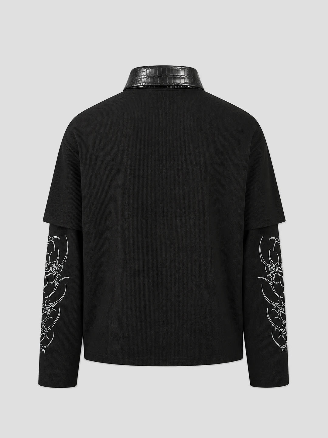 None Unit Thorn Verse Layered Polo in black product back view