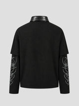 None Unit Thorn Verse Layered Polo in black product back view