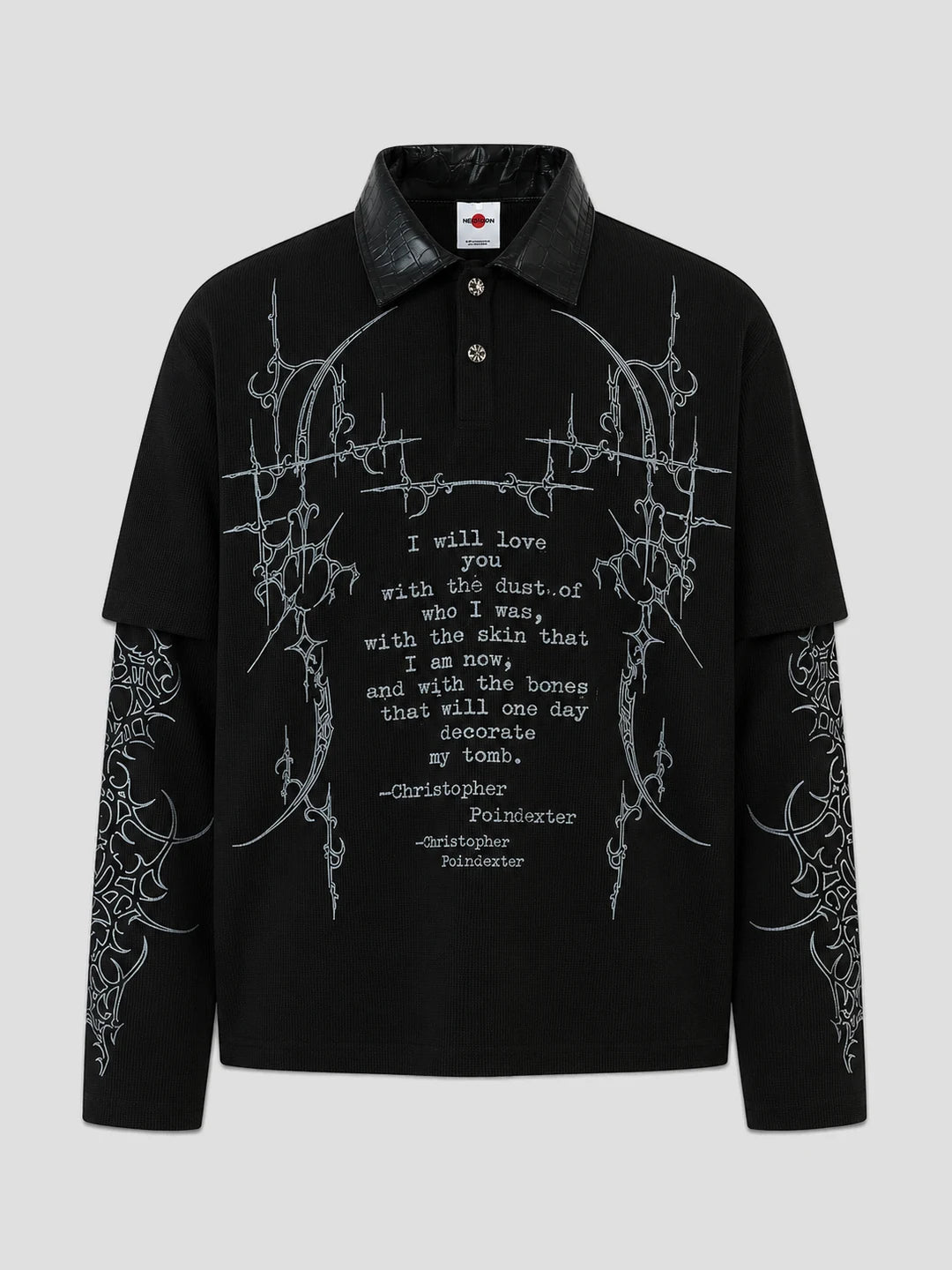 None Unit Thorn Verse Layered Polo in black product front view