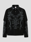 None Unit Thorn Verse Layered Polo in black product front view