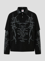 None Unit Thorn Verse Layered Polo in black product front view