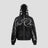 None Unit Tribal Script Zip Hoodie in black product front view