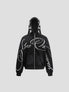 None Unit Tribal Script Zip Hoodie in black product front view