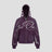 None Unit Tribal Script Zip Hoodie in deep purple product front view