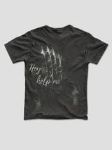 None Unit Frayed Portrait Washed Tee in gray product back view