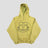 None Unit Yellow Shield Washed Hoodie in mustard yellow product front view