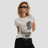 None Unit Static Portrait Raglan Tee in white model front view