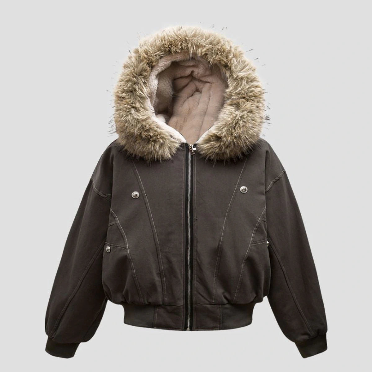 VINTAGE FUR COLLAR WORK JACKET