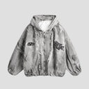 None Unit Wasteland Patchwork Zip Jacket product front view